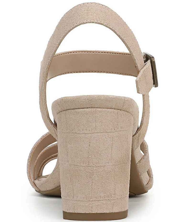 Vionic Nora Croco Embossed Suede Strappy Dress Sandals