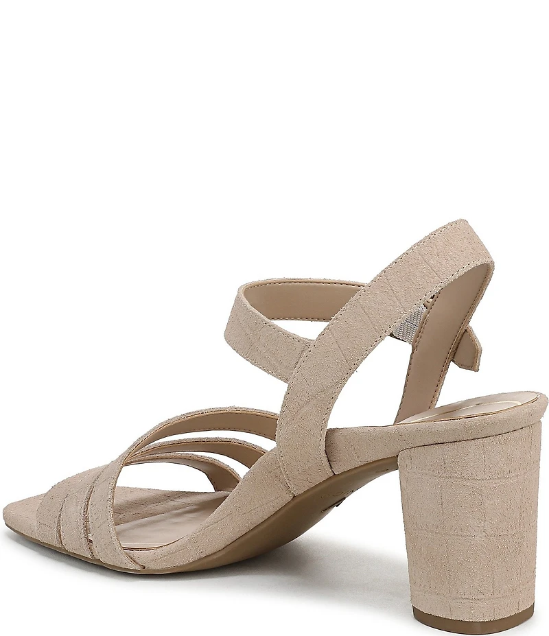 Vionic Nora Croco Embossed Suede Strappy Dress Sandals