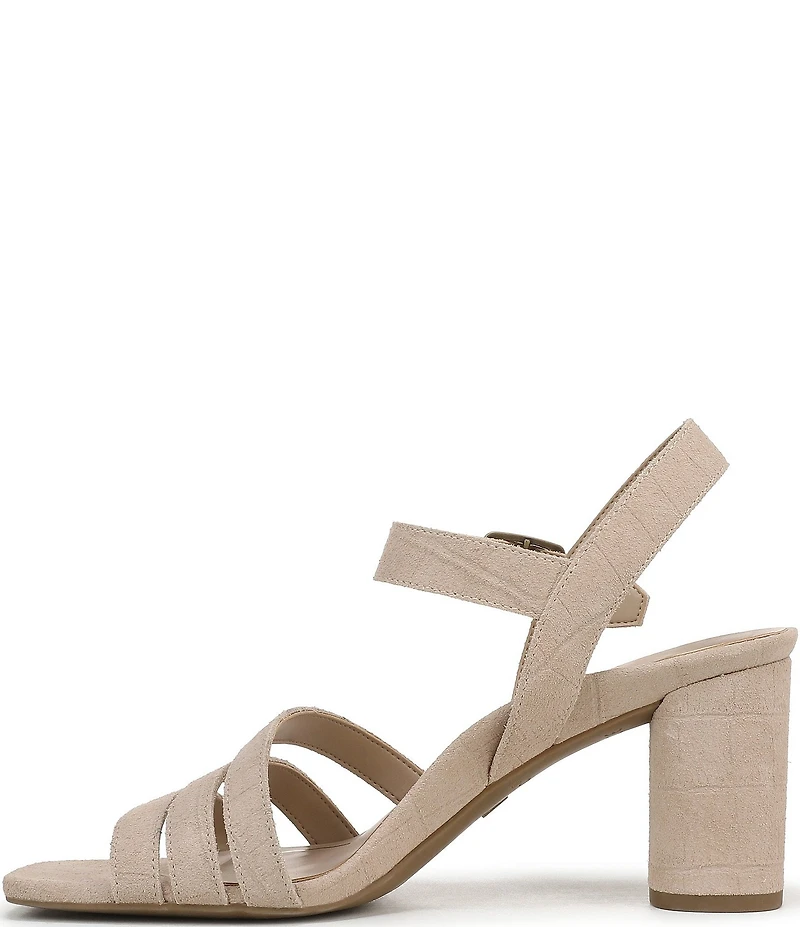 Vionic Nora Croco Embossed Suede Strappy Dress Sandals