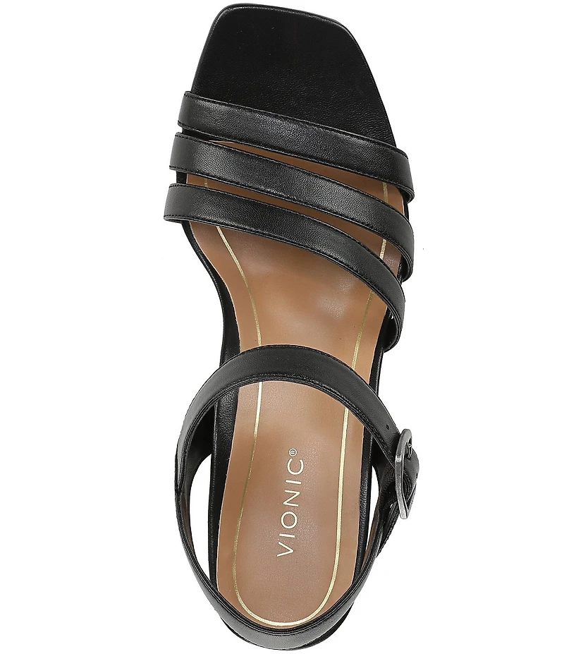Vionic Nora Leather Strappy Dress Sandals