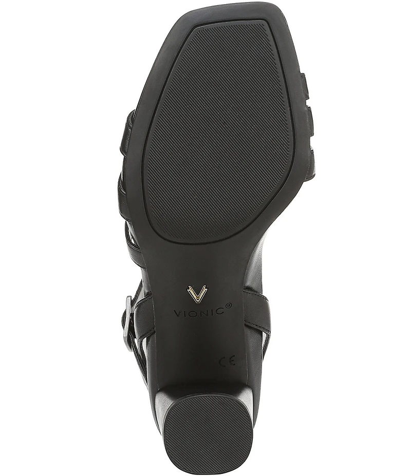 Vionic Nora Leather Strappy Dress Sandals