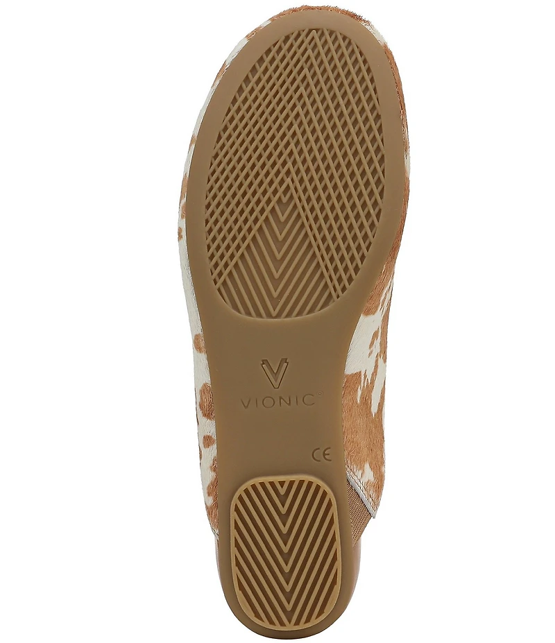 Vionic Opal Cow Print Calf Hair Mules
