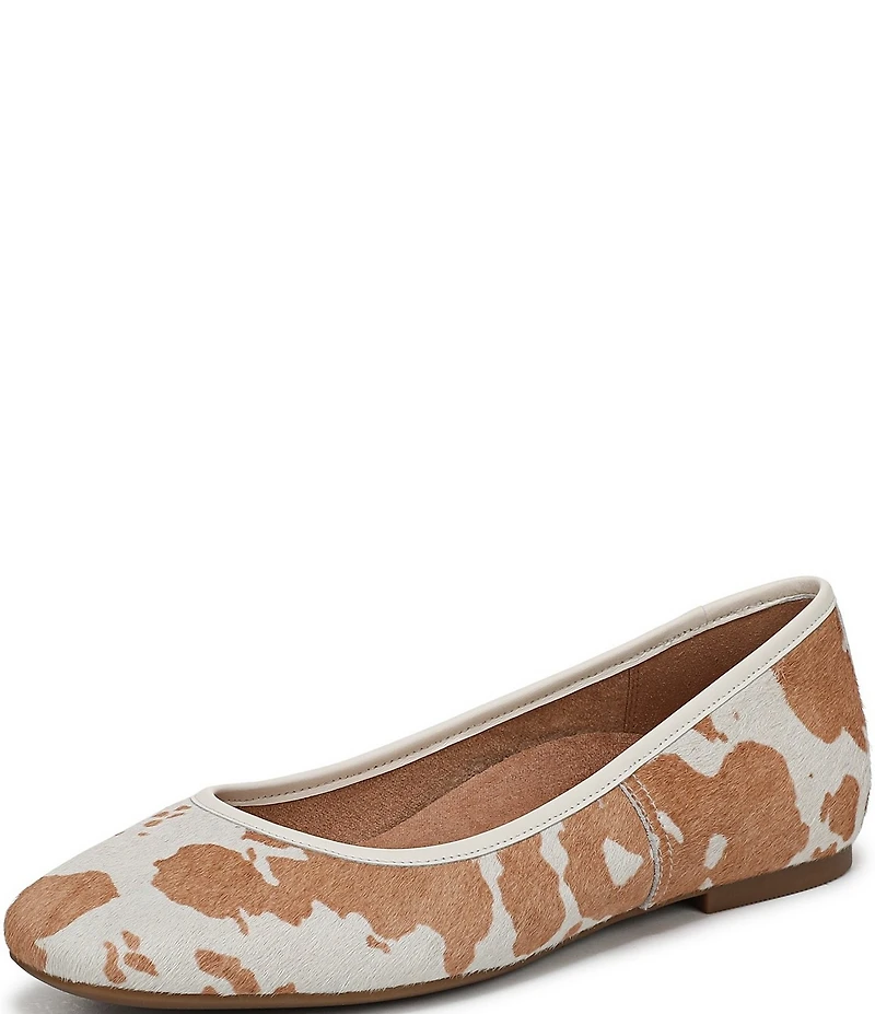 Vionic Orinda Calf Hair Animal Print Square Toe Ballet Flats