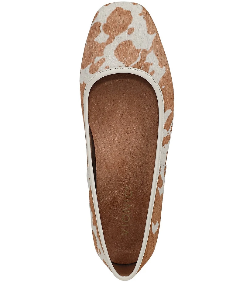 Vionic Orinda Calf Hair Animal Print Square Toe Ballet Flats
