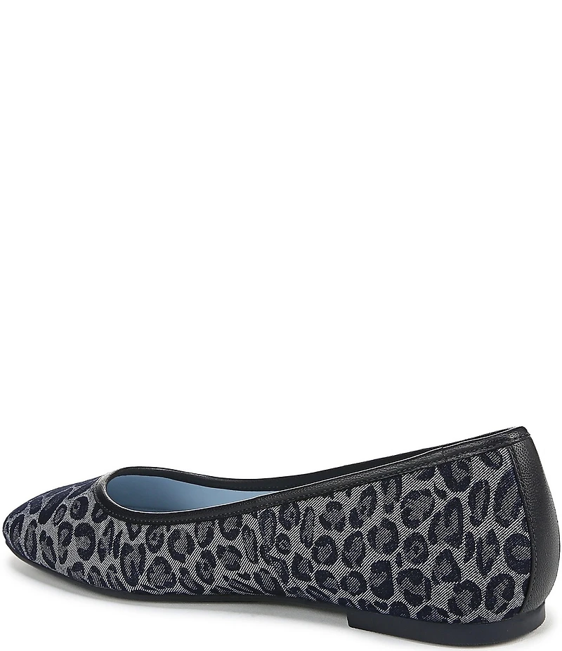 Vionic Orinda Leopard Pattern Denim Ballet Flats