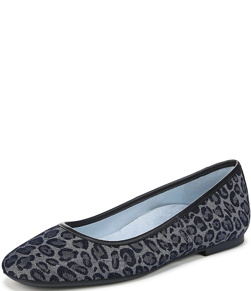 Vionic Orinda Leopard Pattern Denim Ballet Flats