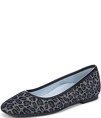 Vionic Orinda Leopard Pattern Denim Ballet Flats