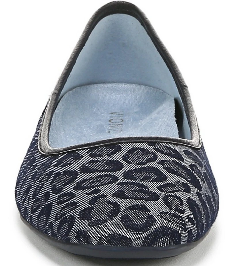Vionic Orinda Leopard Pattern Denim Ballet Flats