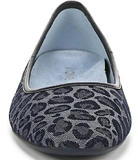Vionic Orinda Leopard Pattern Denim Ballet Flats