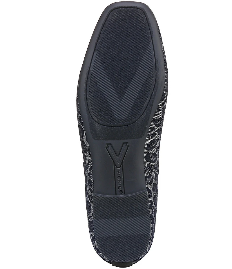 Vionic Orinda Leopard Pattern Denim Ballet Flats