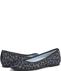 Vionic Orinda Leopard Pattern Denim Ballet Flats