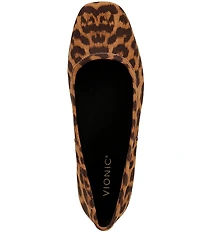 Vionic Orinda Leopard Print Suede Ballet Flats