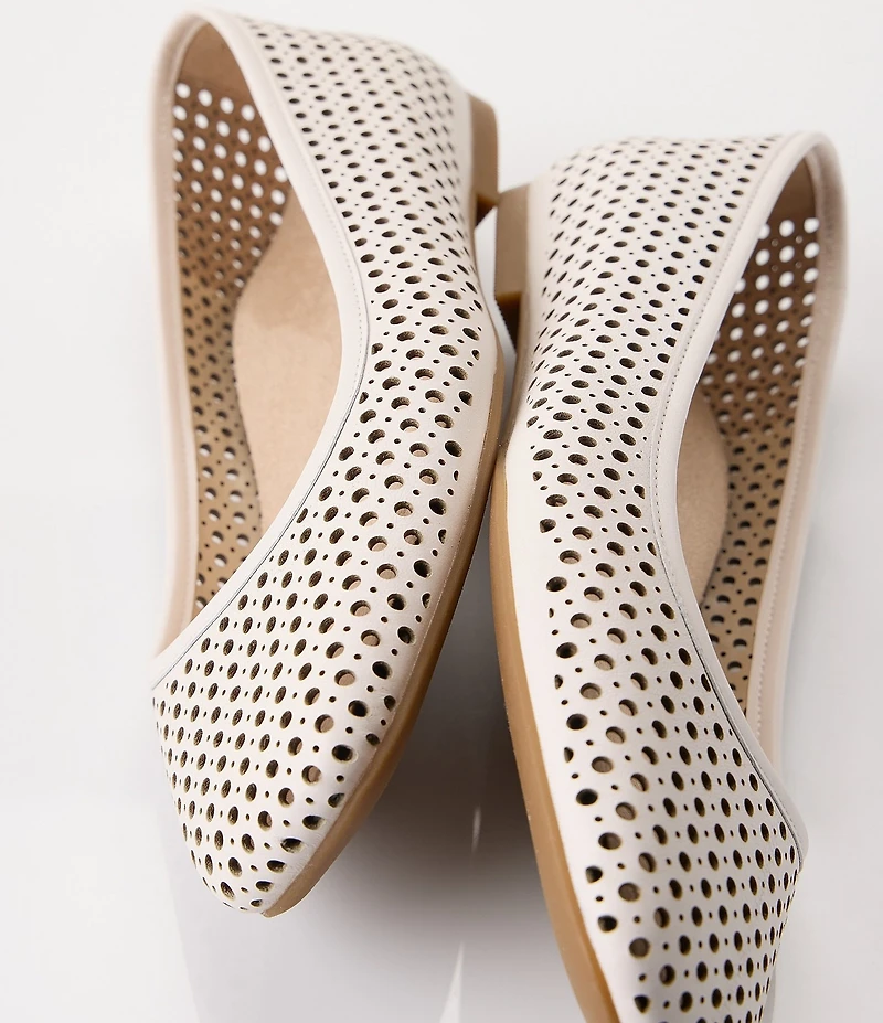 Vionic Orinda Perforated Leather Ballet Flats