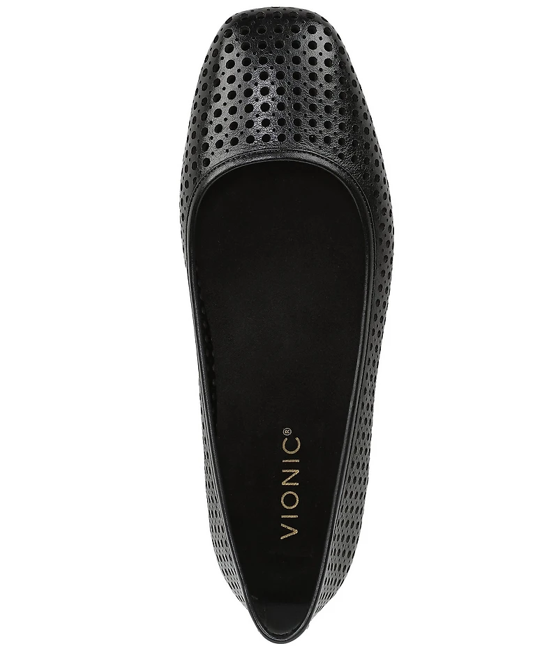 Vionic Orinda Perforated Leather Ballet Flats