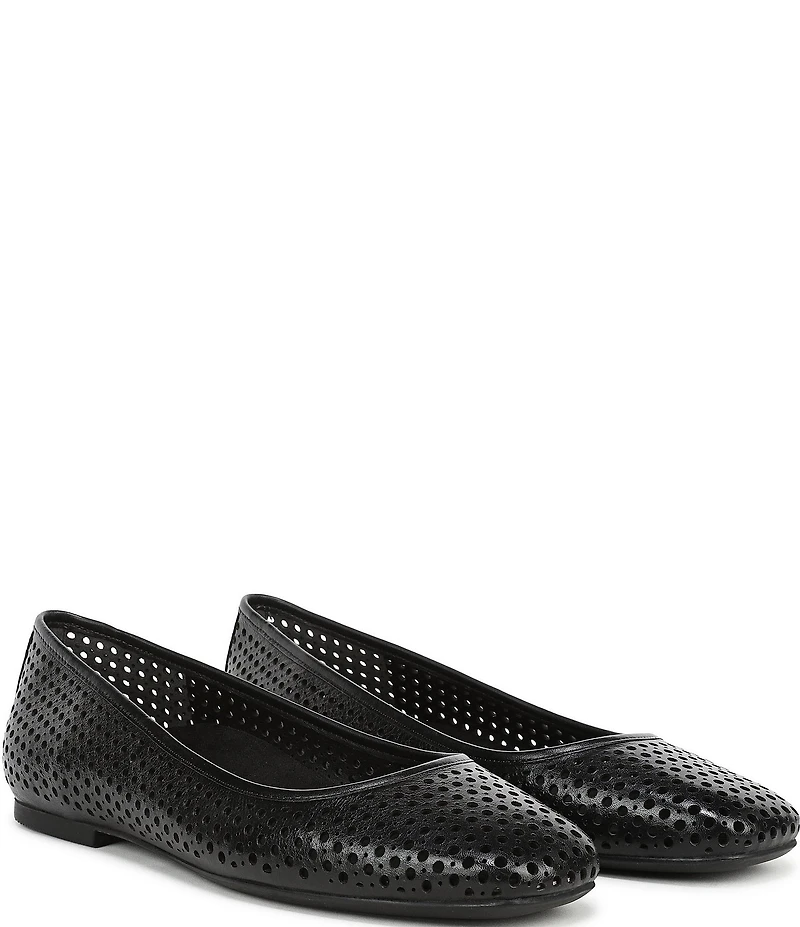 Vionic Orinda Perforated Leather Ballet Flats