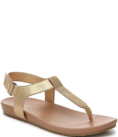Vionic Palisades Metallic Leather T-strap Sandals