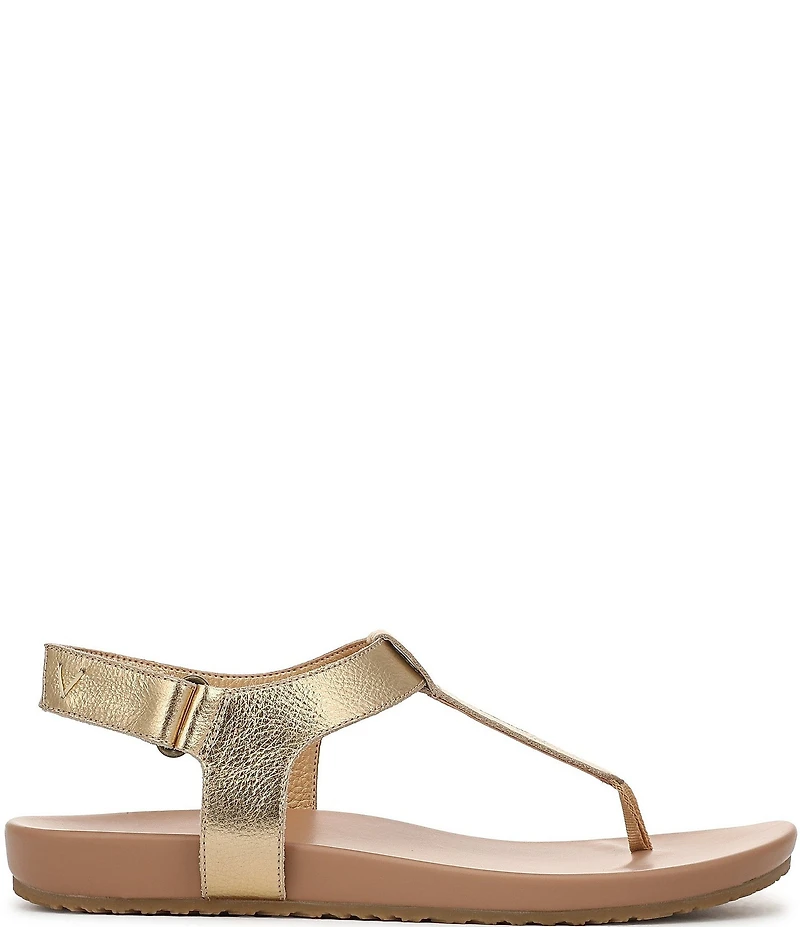 Vionic Palisades Metallic Leather T-strap Sandals