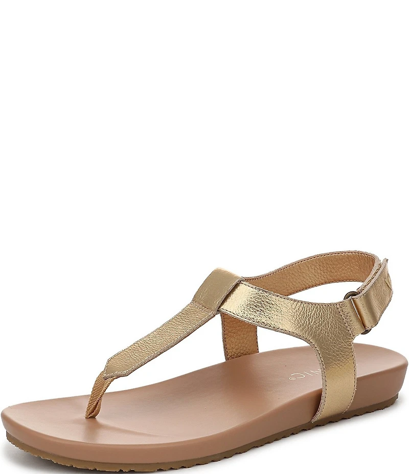Vionic Palisades Metallic Leather T-strap Sandals