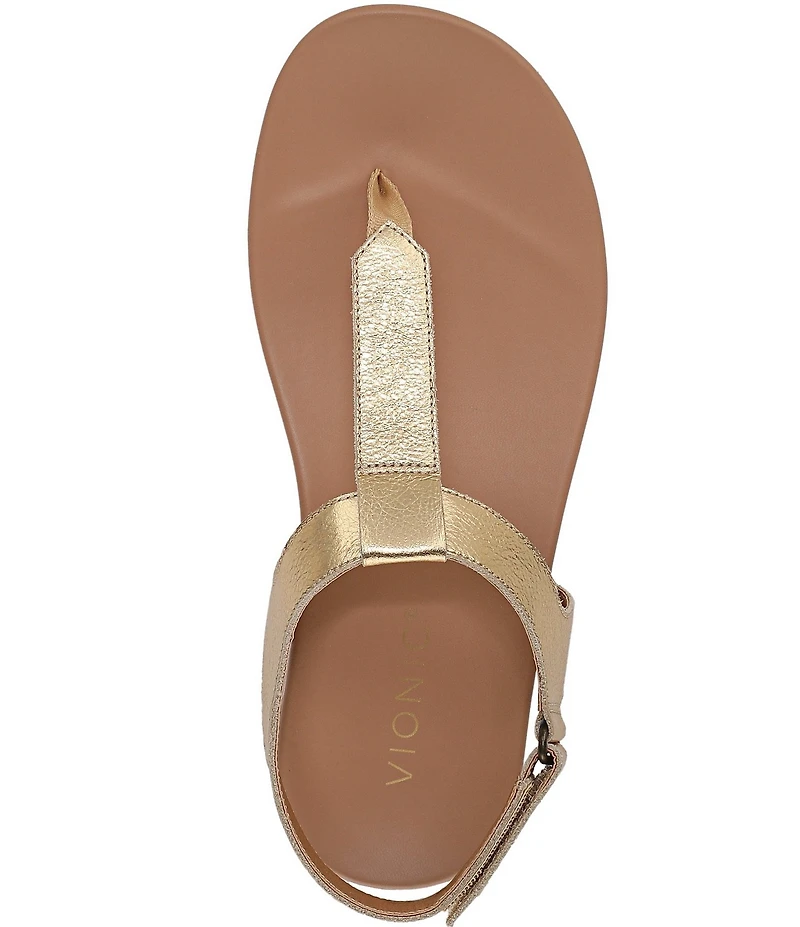 Vionic Palisades Metallic Leather T-strap Sandals
