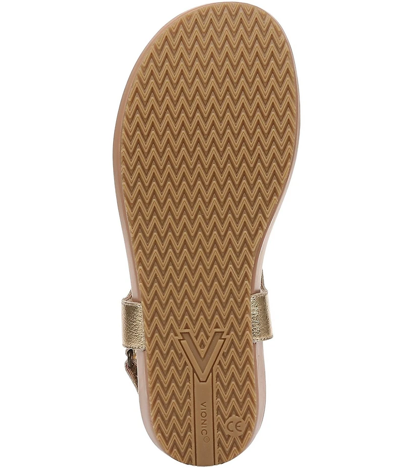 Vionic Palisades Metallic Leather T-strap Sandals