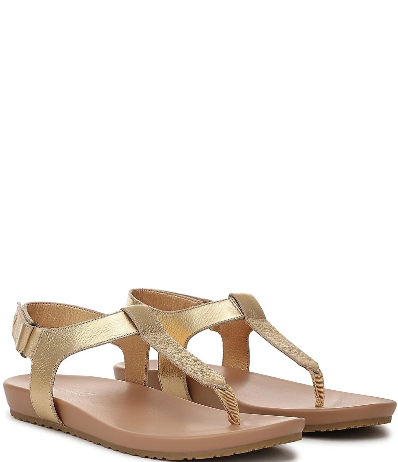 Vionic Palisades Metallic Leather T-strap Sandals