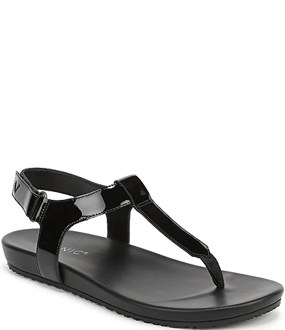 Vionic Palisades Patent Leather T-strap Sandals