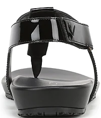Vionic Palisades Patent Leather T-strap Sandals