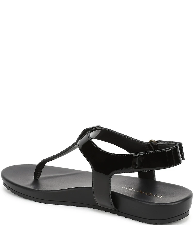 Vionic Palisades Patent Leather T-strap Sandals