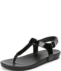 Vionic Palisades Patent Leather T-strap Sandals