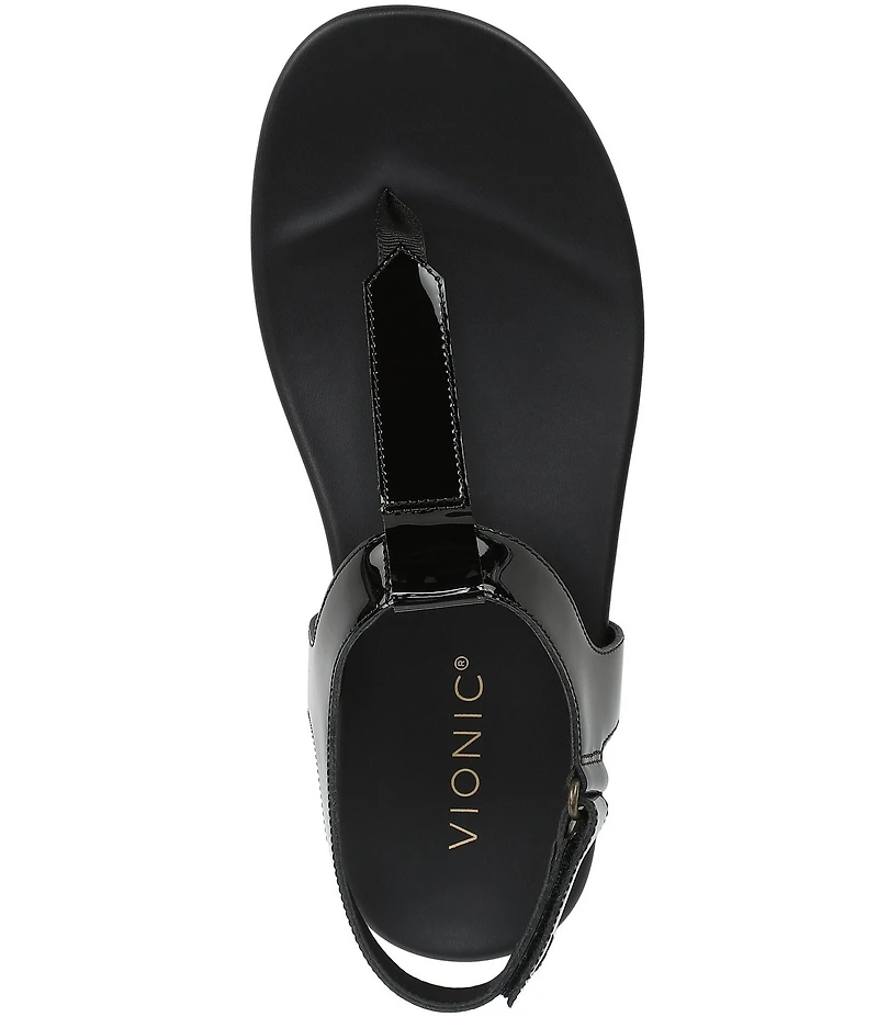 Vionic Palisades Patent Leather T-strap Sandals