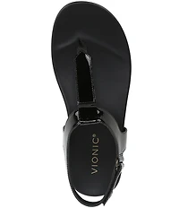 Vionic Palisades Patent Leather T-strap Sandals