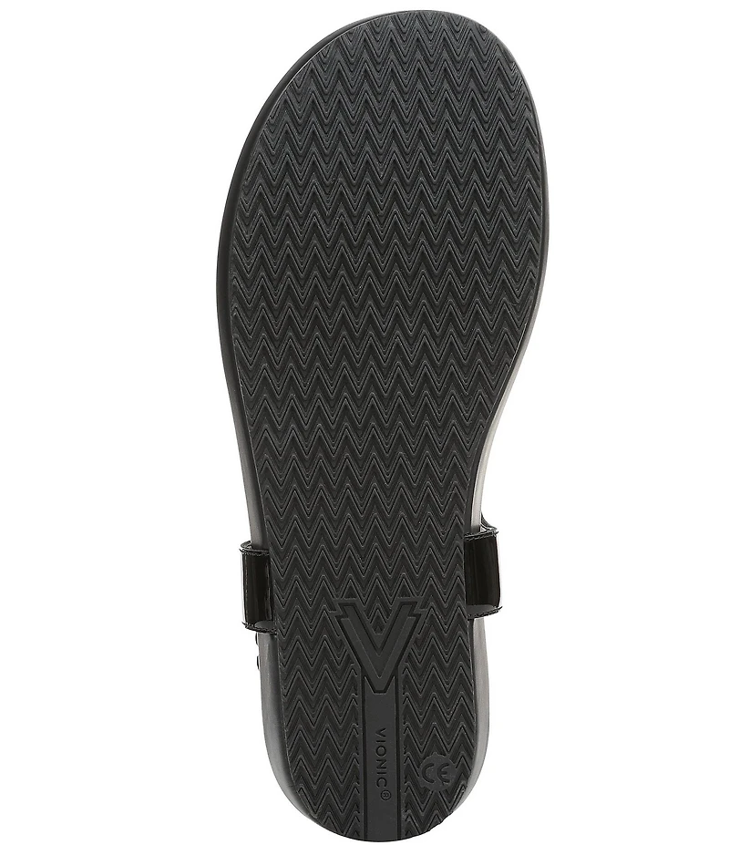 Vionic Palisades Patent Leather T-strap Sandals