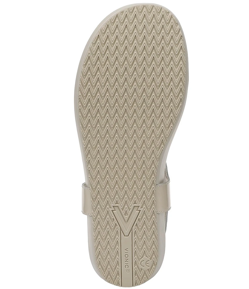 Vionic Palisades Patent Leather T-strap Sandals