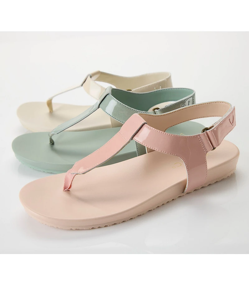 Vionic Palisades Patent Leather T-strap Sandals