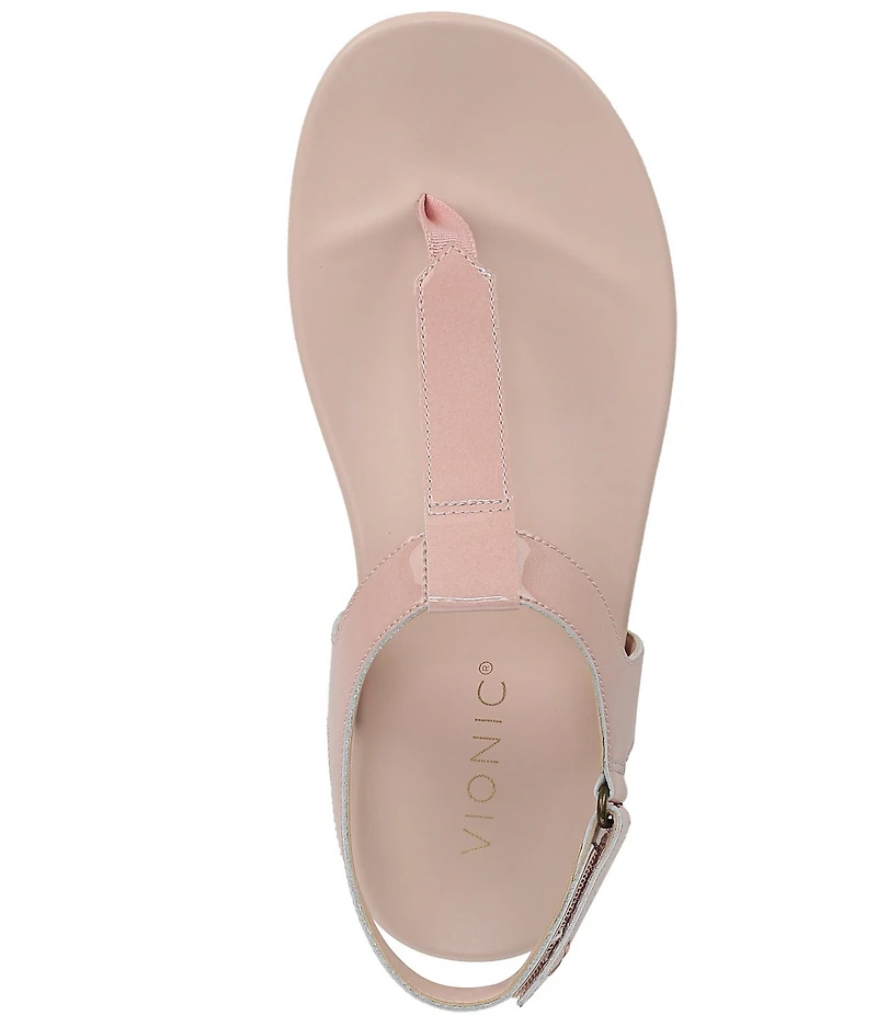 Vionic Palisades Patent Leather T-strap Sandals