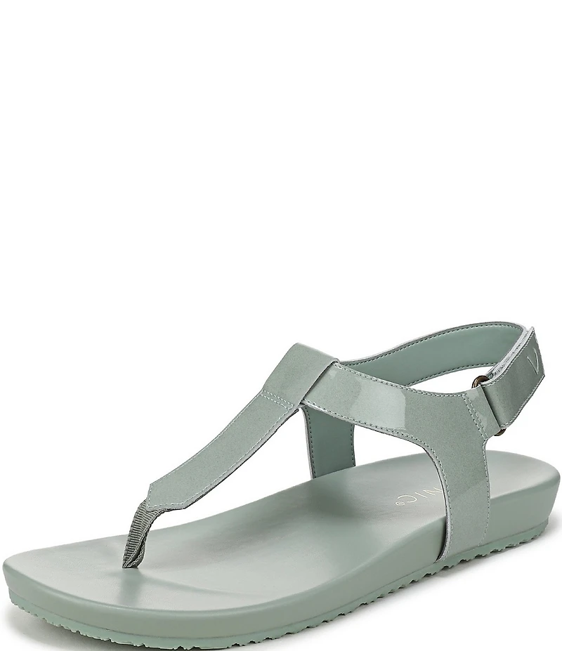 Vionic Palisades Patent Leather T-strap Sandals
