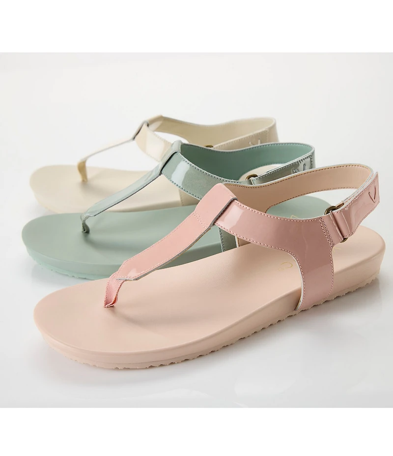 Vionic Palisades Patent Leather T-strap Sandals