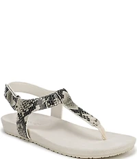 Vionic Palisades Snake Print Leather T-strap Sandals