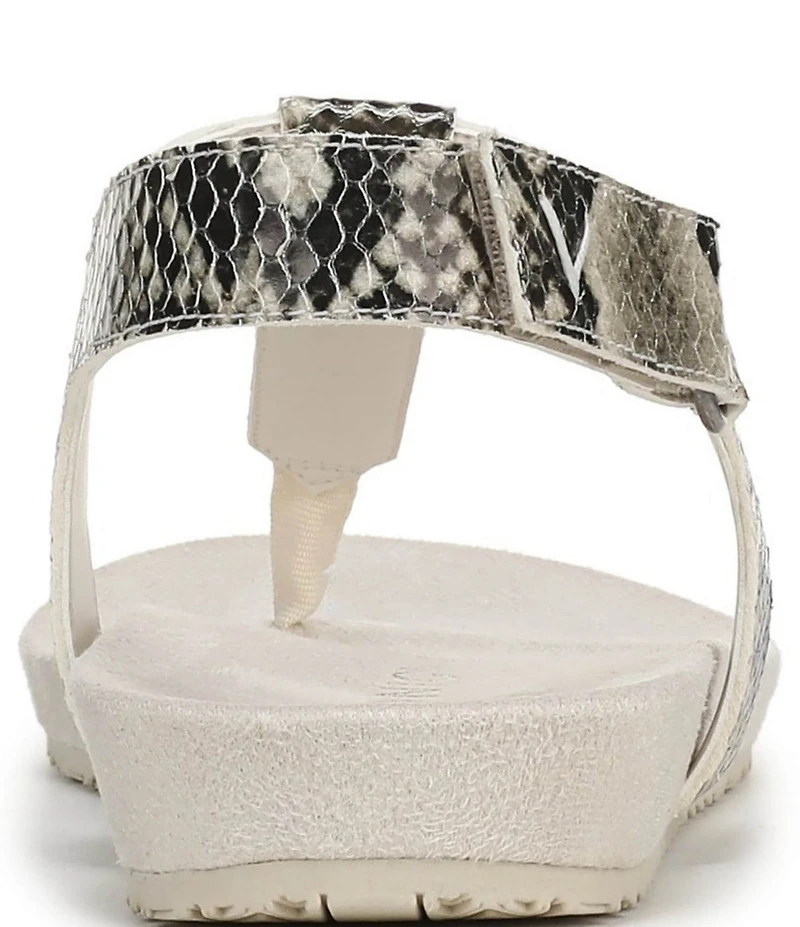 Vionic Palisades Snake Print Leather T-strap Sandals