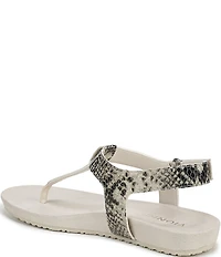 Vionic Palisades Snake Print Leather T-strap Sandals