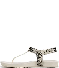 Vionic Palisades Snake Print Leather T-strap Sandals