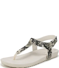 Vionic Palisades Snake Print Leather T-strap Sandals