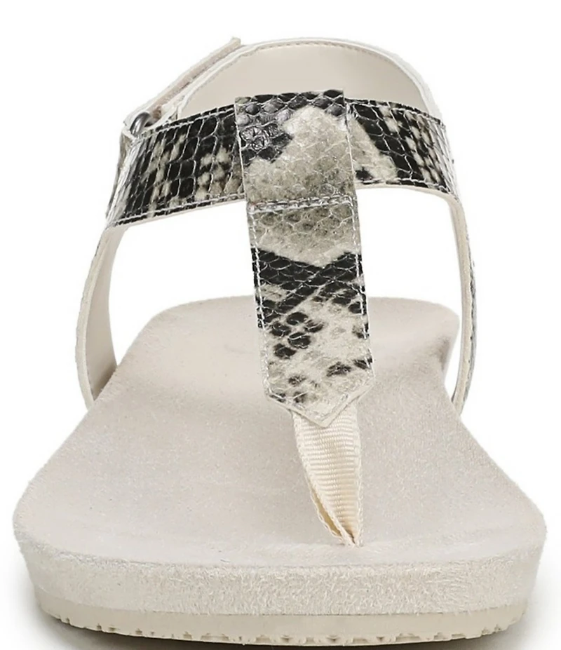 Vionic Palisades Snake Print Leather T-strap Sandals