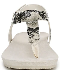 Vionic Palisades Snake Print Leather T-strap Sandals