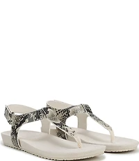 Vionic Palisades Snake Print Leather T-strap Sandals