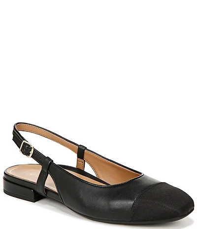 Vionic Petaluma Leather Slingback Cap Toe Flats