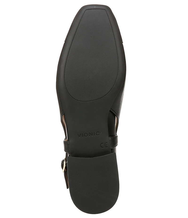 Vionic Petaluma Leather Slingback Cap Toe Flats