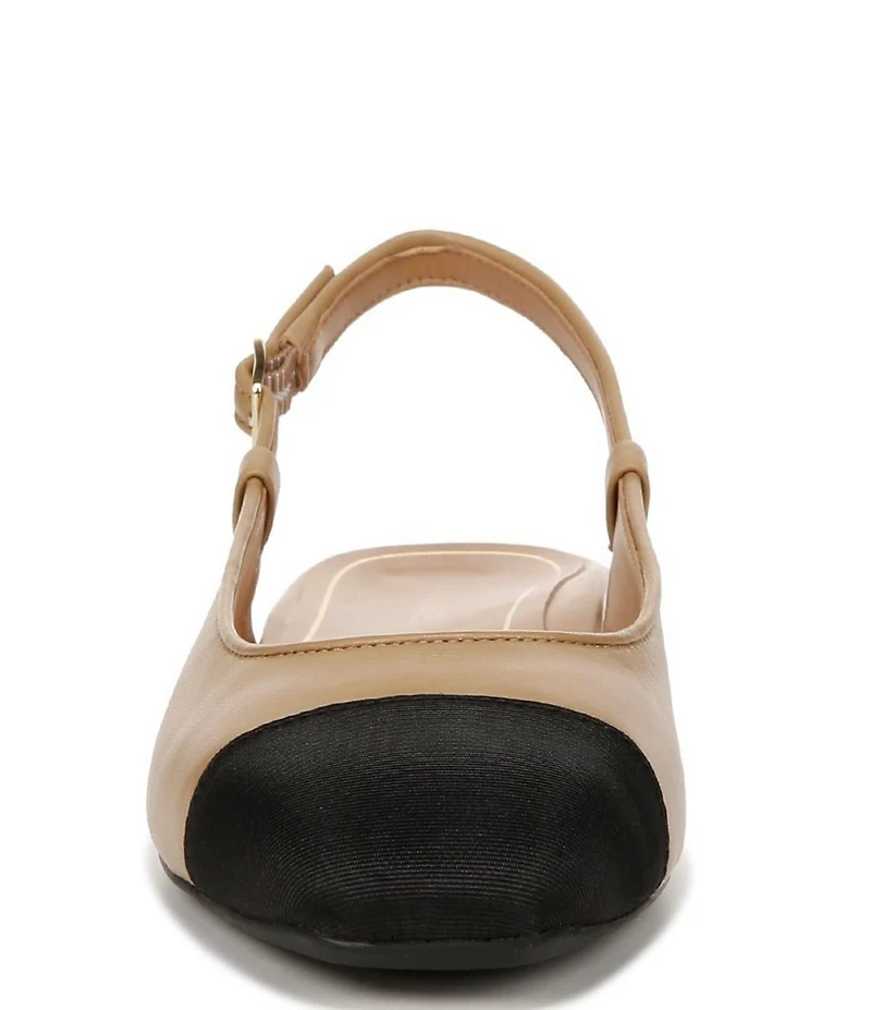Vionic Petaluma Leather Slingback Cap Toe Flats