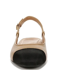 Vionic Petaluma Leather Slingback Cap Toe Flats