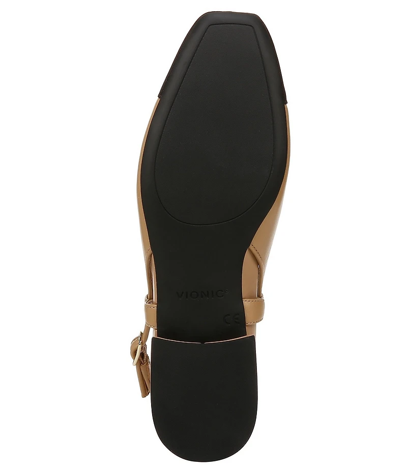 Vionic Petaluma Leather Slingback Cap Toe Flats
